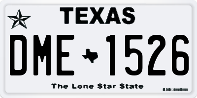 TX license plate DME1526