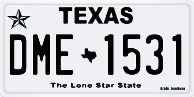 TX license plate DME1531