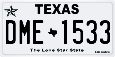 TX license plate DME1533