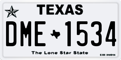 TX license plate DME1534