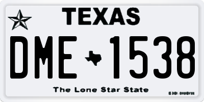TX license plate DME1538