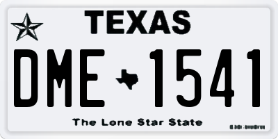 TX license plate DME1541