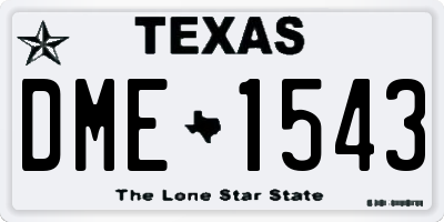 TX license plate DME1543