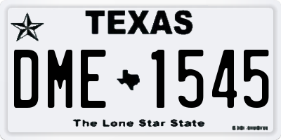 TX license plate DME1545