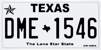 TX license plate DME1546
