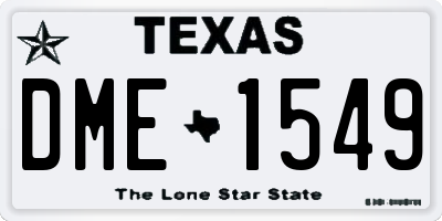 TX license plate DME1549