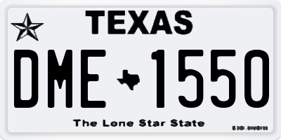 TX license plate DME1550