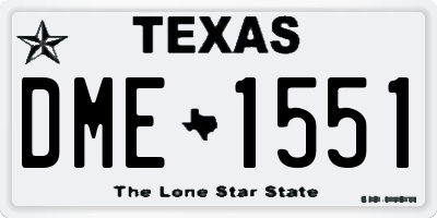TX license plate DME1551