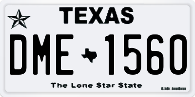 TX license plate DME1560