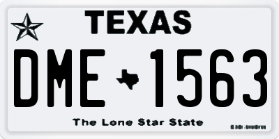 TX license plate DME1563