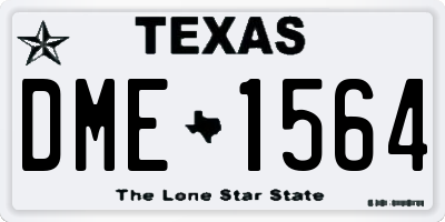 TX license plate DME1564
