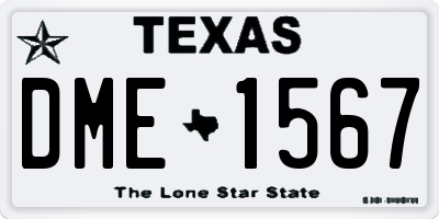 TX license plate DME1567