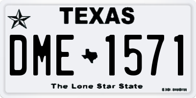 TX license plate DME1571