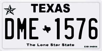 TX license plate DME1576