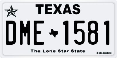 TX license plate DME1581