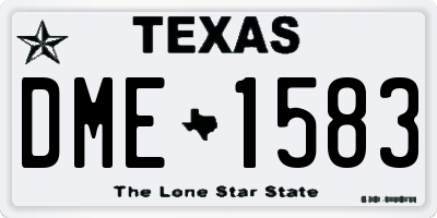 TX license plate DME1583