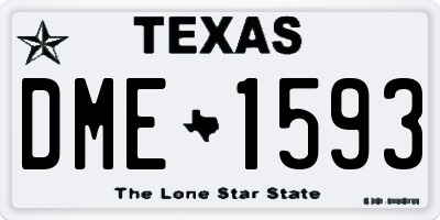 TX license plate DME1593
