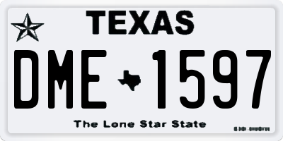 TX license plate DME1597