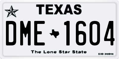 TX license plate DME1604