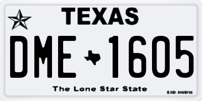 TX license plate DME1605