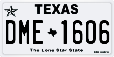 TX license plate DME1606