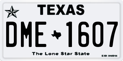 TX license plate DME1607