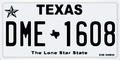TX license plate DME1608