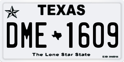 TX license plate DME1609