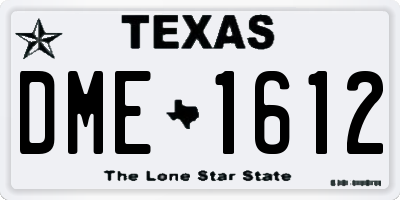 TX license plate DME1612
