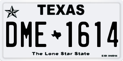 TX license plate DME1614