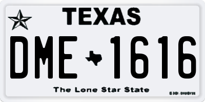 TX license plate DME1616