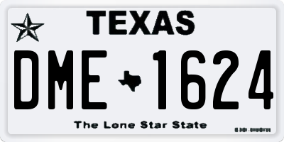TX license plate DME1624