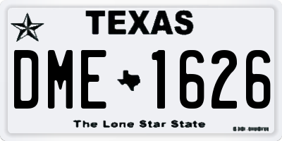 TX license plate DME1626