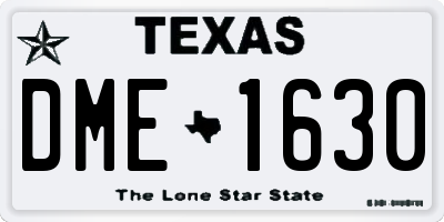 TX license plate DME1630