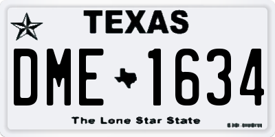 TX license plate DME1634