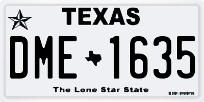 TX license plate DME1635