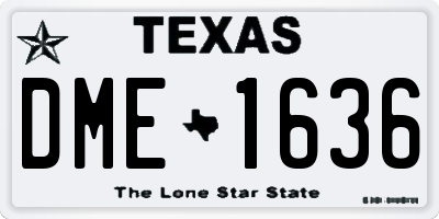 TX license plate DME1636
