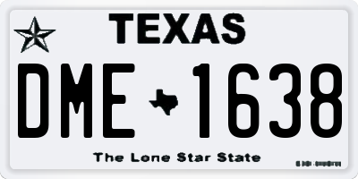 TX license plate DME1638