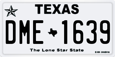 TX license plate DME1639
