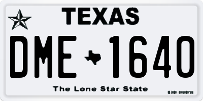 TX license plate DME1640