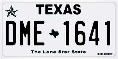TX license plate DME1641