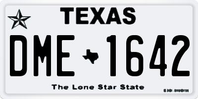 TX license plate DME1642