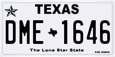 TX license plate DME1646