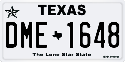 TX license plate DME1648