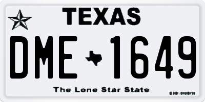 TX license plate DME1649