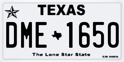 TX license plate DME1650