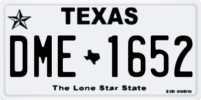 TX license plate DME1652