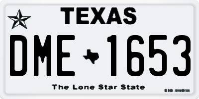 TX license plate DME1653