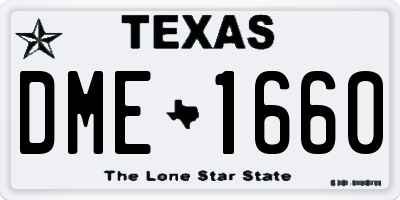 TX license plate DME1660