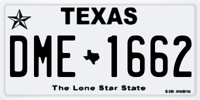 TX license plate DME1662